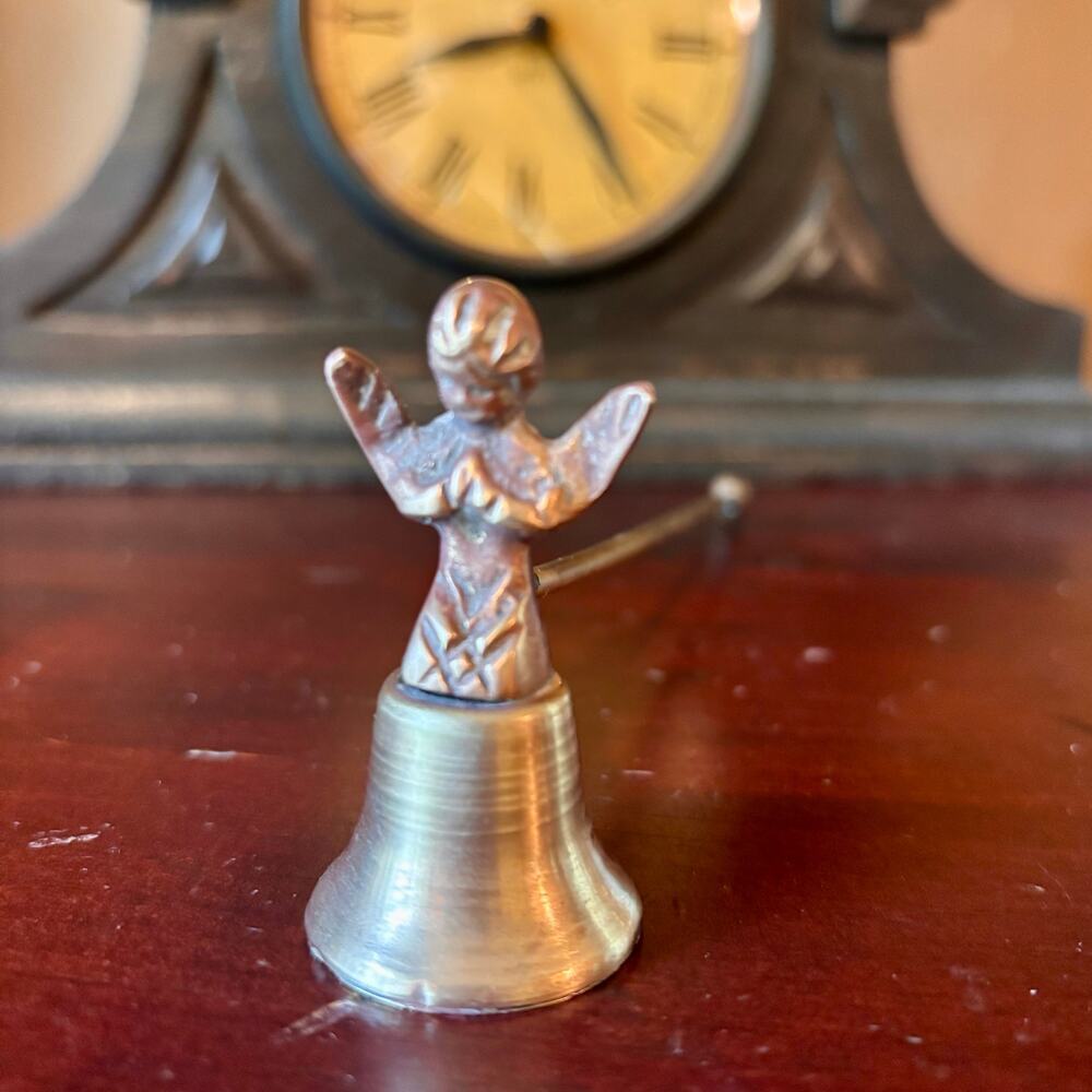 Vintage Brass Praying Angel Candle Snuffer -7" handle